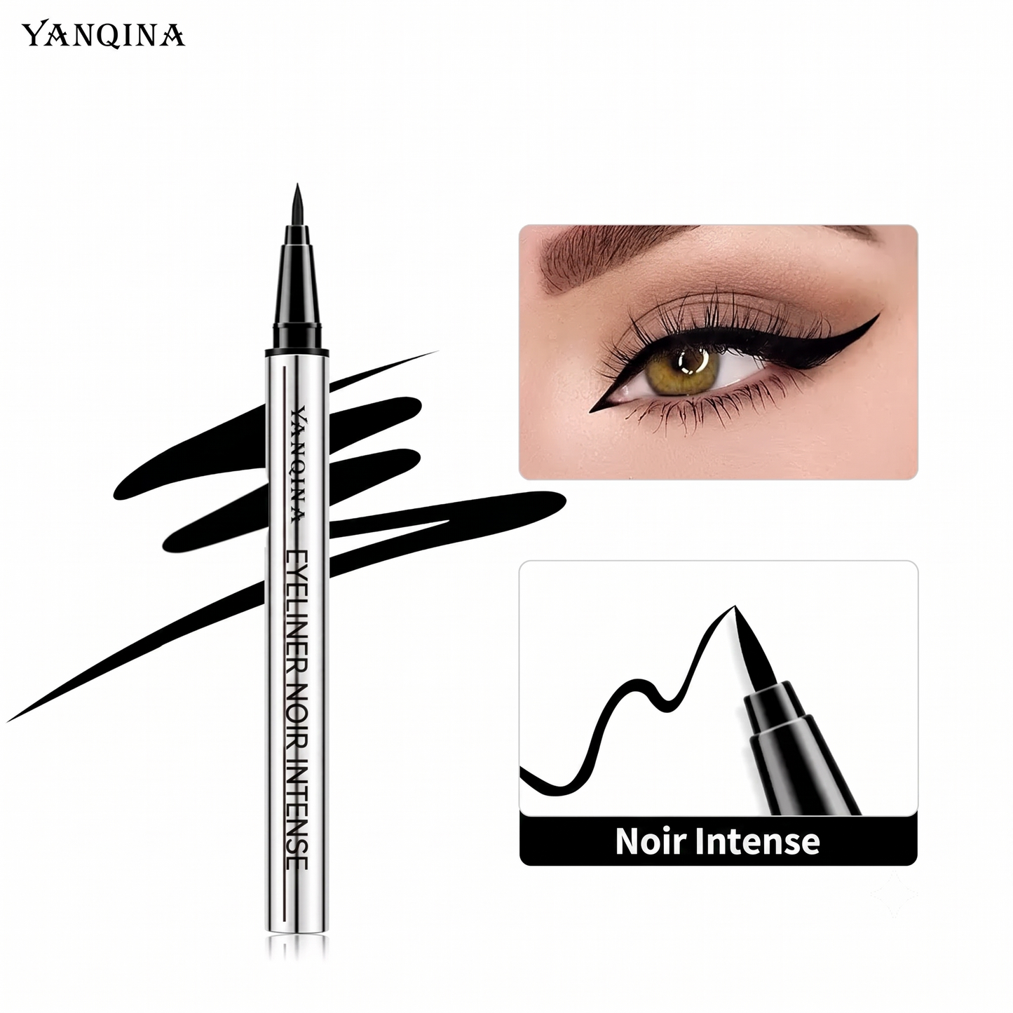 Couleur Noir - Tenue Longue Durée Eyeliner Étanche Texture Ultra Lisse