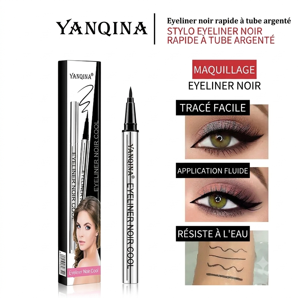 Couleur Noir - Tenue Longue Durée Eyeliner Étanche Texture Ultra Lisse