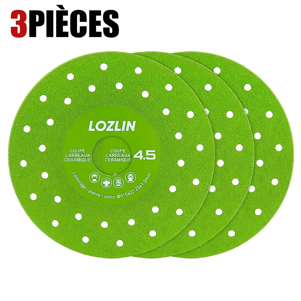 Lot de 3 - Découpe Précise Disque Diamant 115mm Pour Carrelage Et Marbre