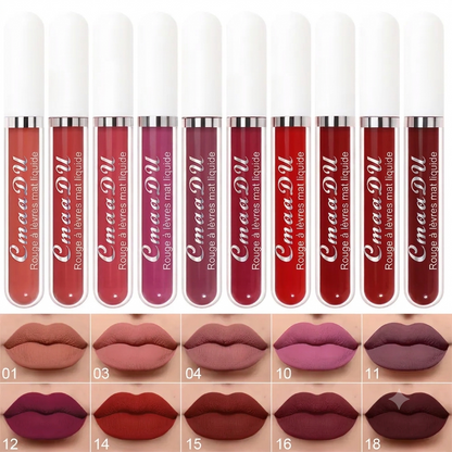 Lot de 10 - Tenue Longue Durée Rouge À Lèvres Mat Waterproof Facile