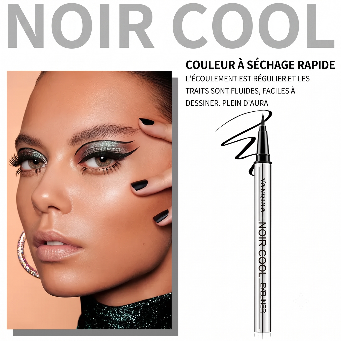 Couleur Noir - Tenue Longue Durée Eyeliner Étanche Texture Ultra Lisse