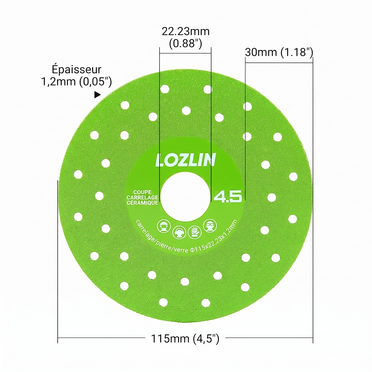 Lot de 3 - Découpe Précise Disque Diamant 115mm Pour Carrelage Et Marbre