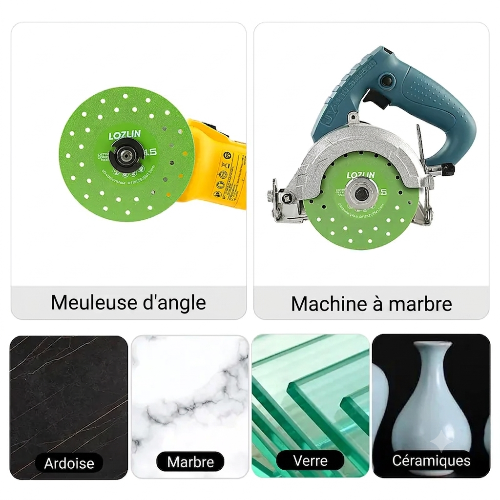 Lot de 3 - Découpe Précise Disque Diamant 115mm Pour Carrelage Et Marbre