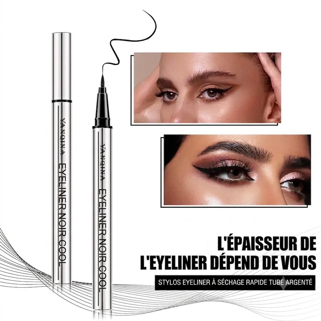 Couleur Noir - Tenue Longue Durée Eyeliner Étanche Texture Ultra Lisse