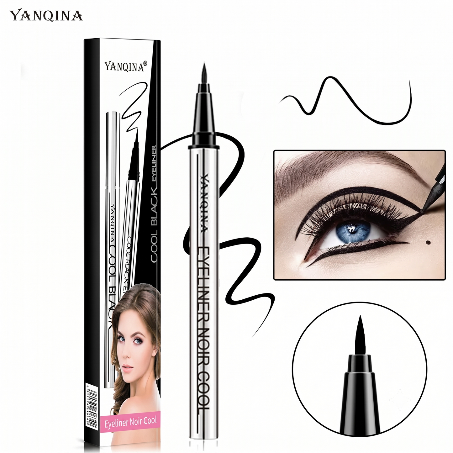 Couleur Noir - Tenue Longue Durée Eyeliner Étanche Texture Ultra Lisse