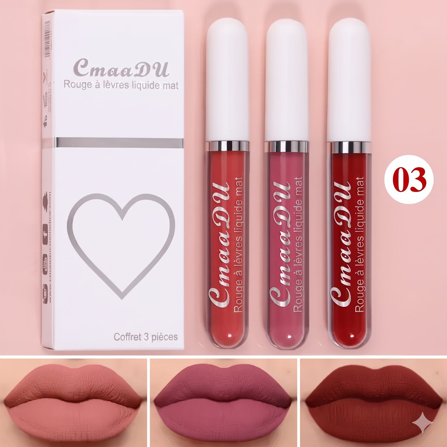 Lot de 10 - Tenue Longue Durée Rouge À Lèvres Mat Waterproof Facile