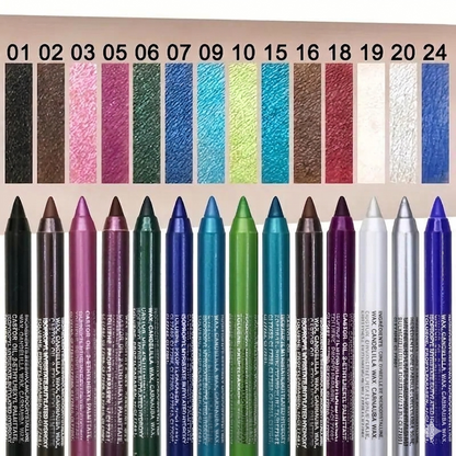 Ensemble de 12 eye-liners à paillettes, au fini brillant et résistants à l'eau
