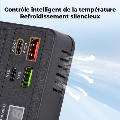 Charge Rapide Convertisseur 12V-24V Vers 220V Avec USB QC3.0