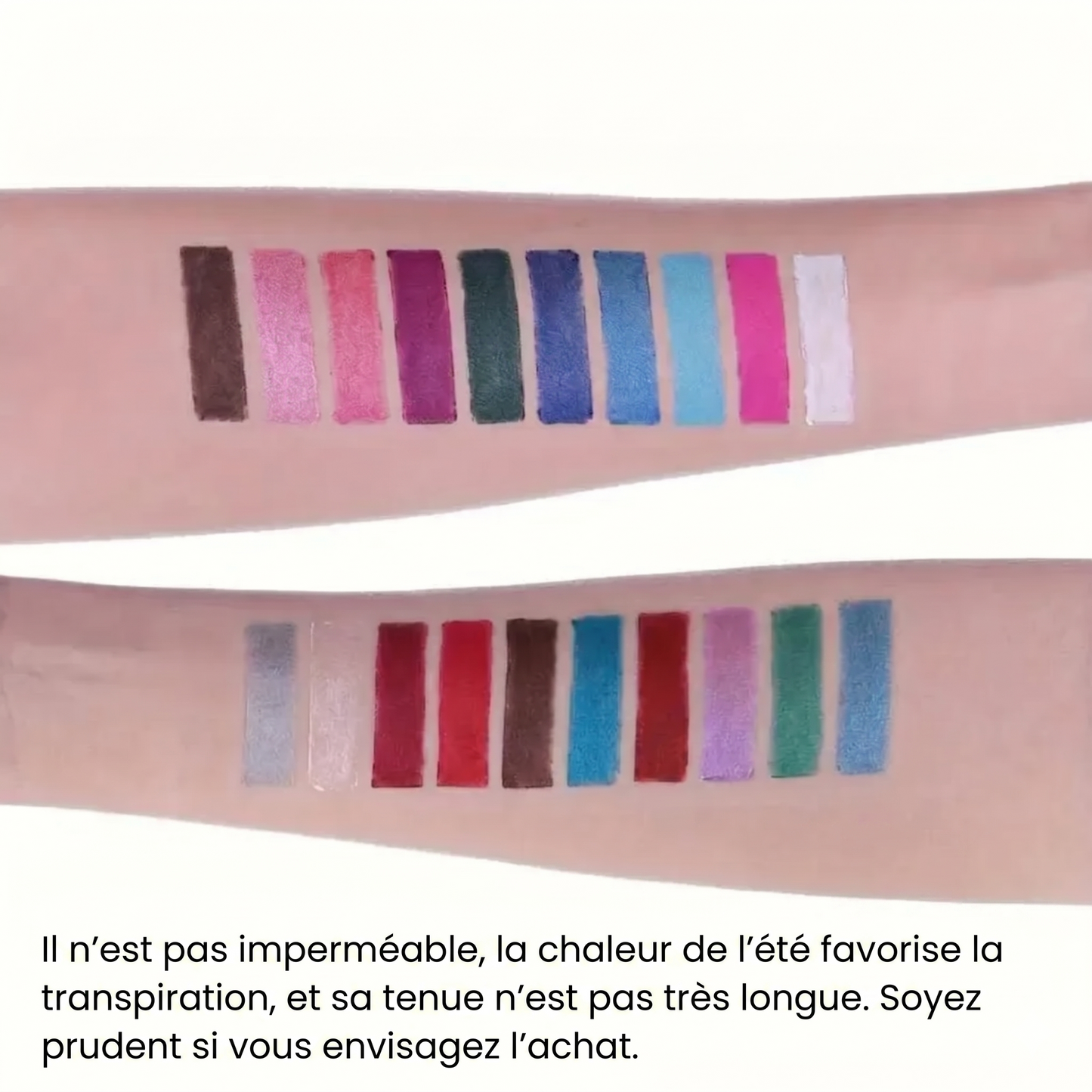 Ensemble de 12 eye-liners à paillettes, au fini brillant et résistants à l'eau