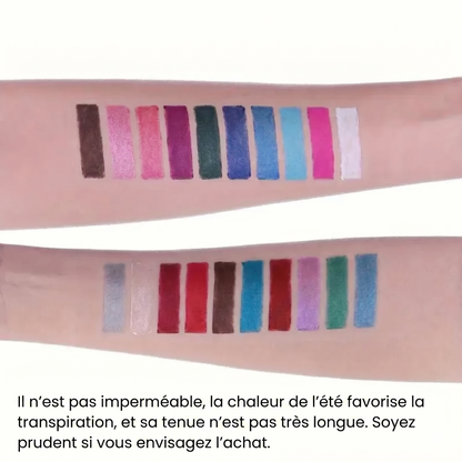 Ensemble de 12 eye-liners à paillettes, au fini brillant et résistants à l'eau