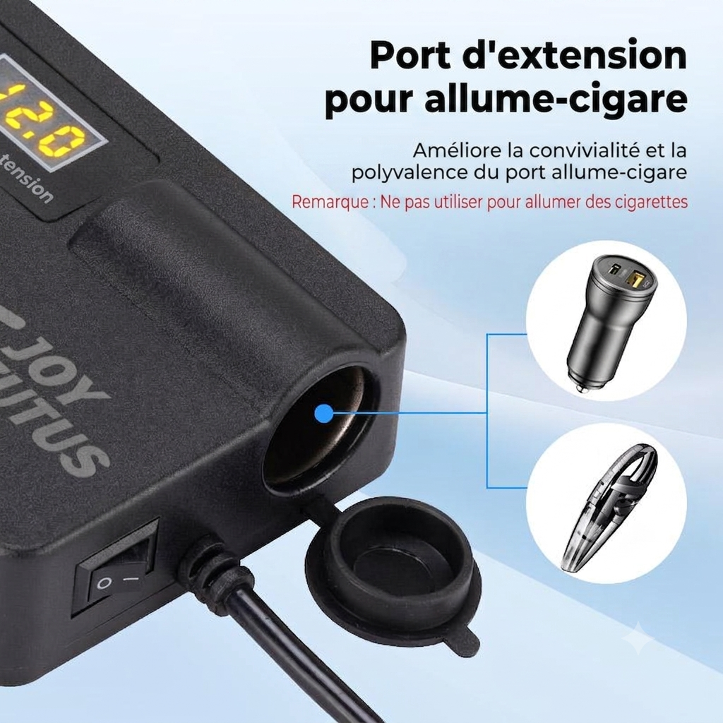 Charge Rapide Convertisseur 12V-24V Vers 220V Avec USB QC3.0