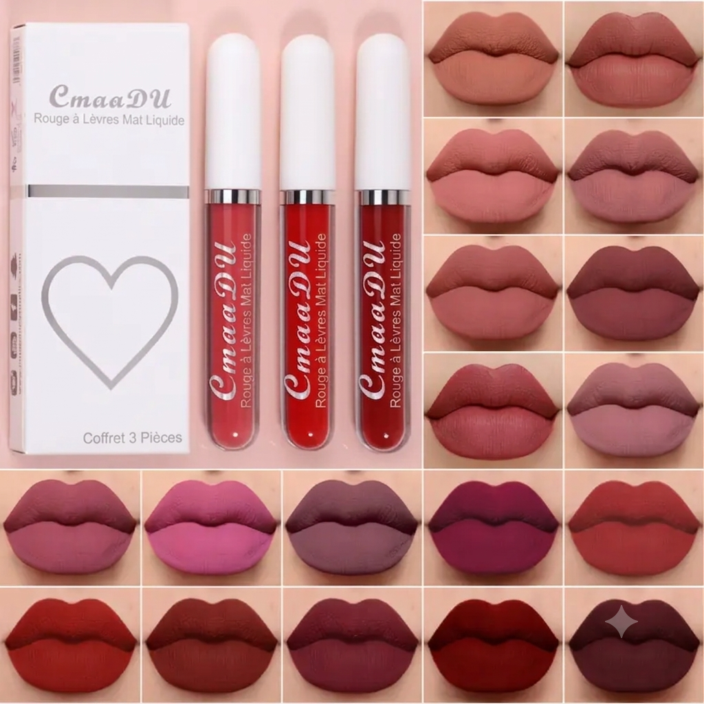 Lot de 10 - Tenue Longue Durée Rouge À Lèvres Mat Waterproof Facile